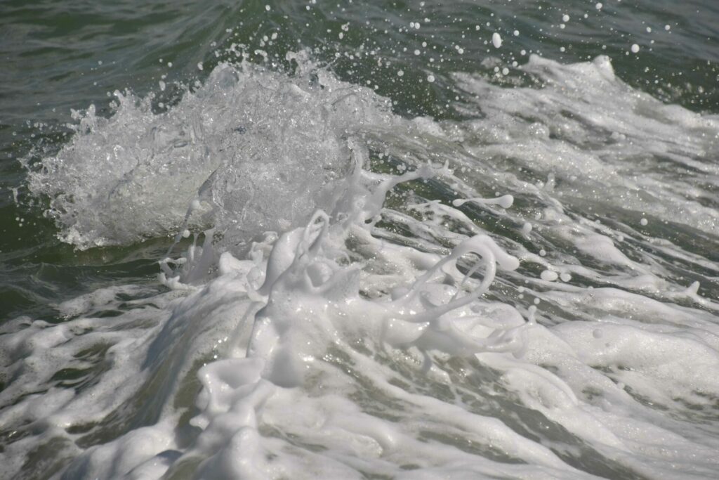 Une photo montrant des vagues magnifiques.