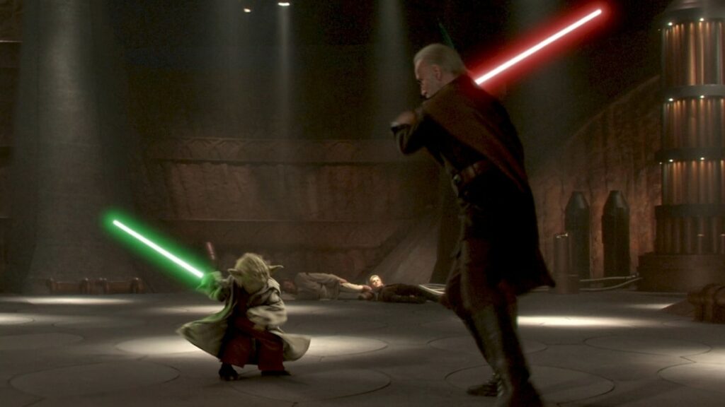 Combat entre maître Yoda et Compte Dooku