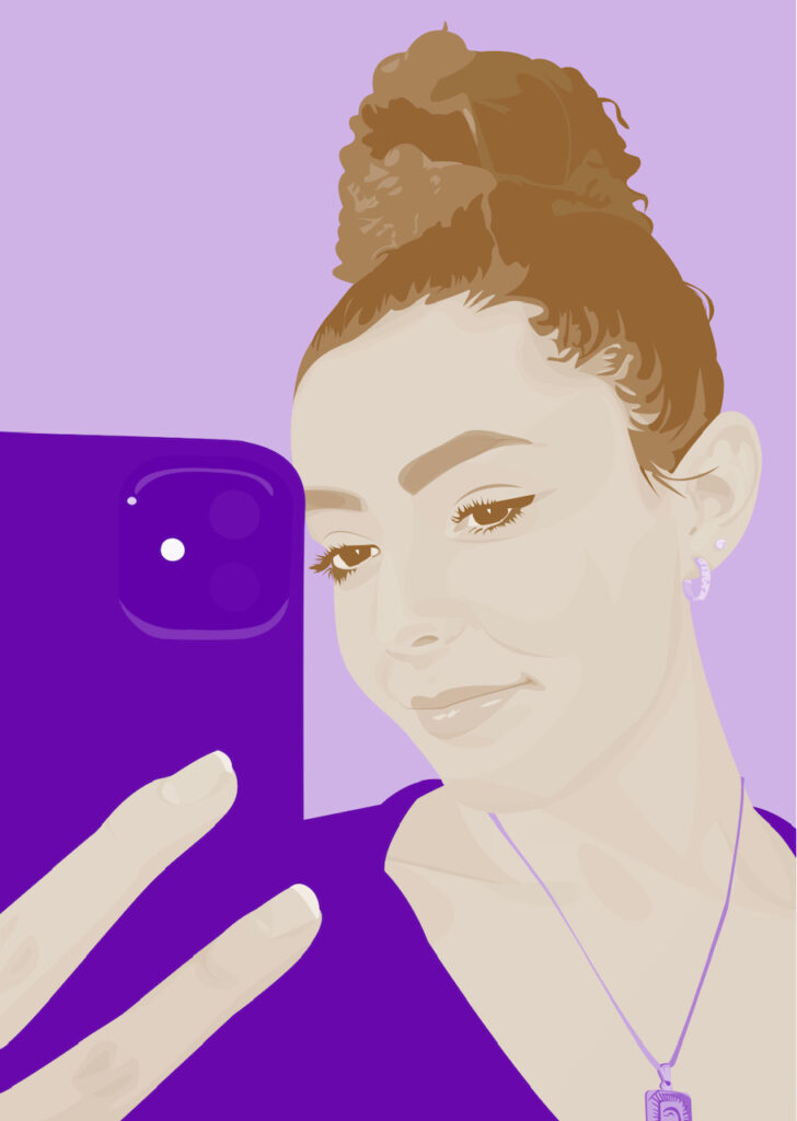 Rendu final de mon autoportrait sur Illustrator