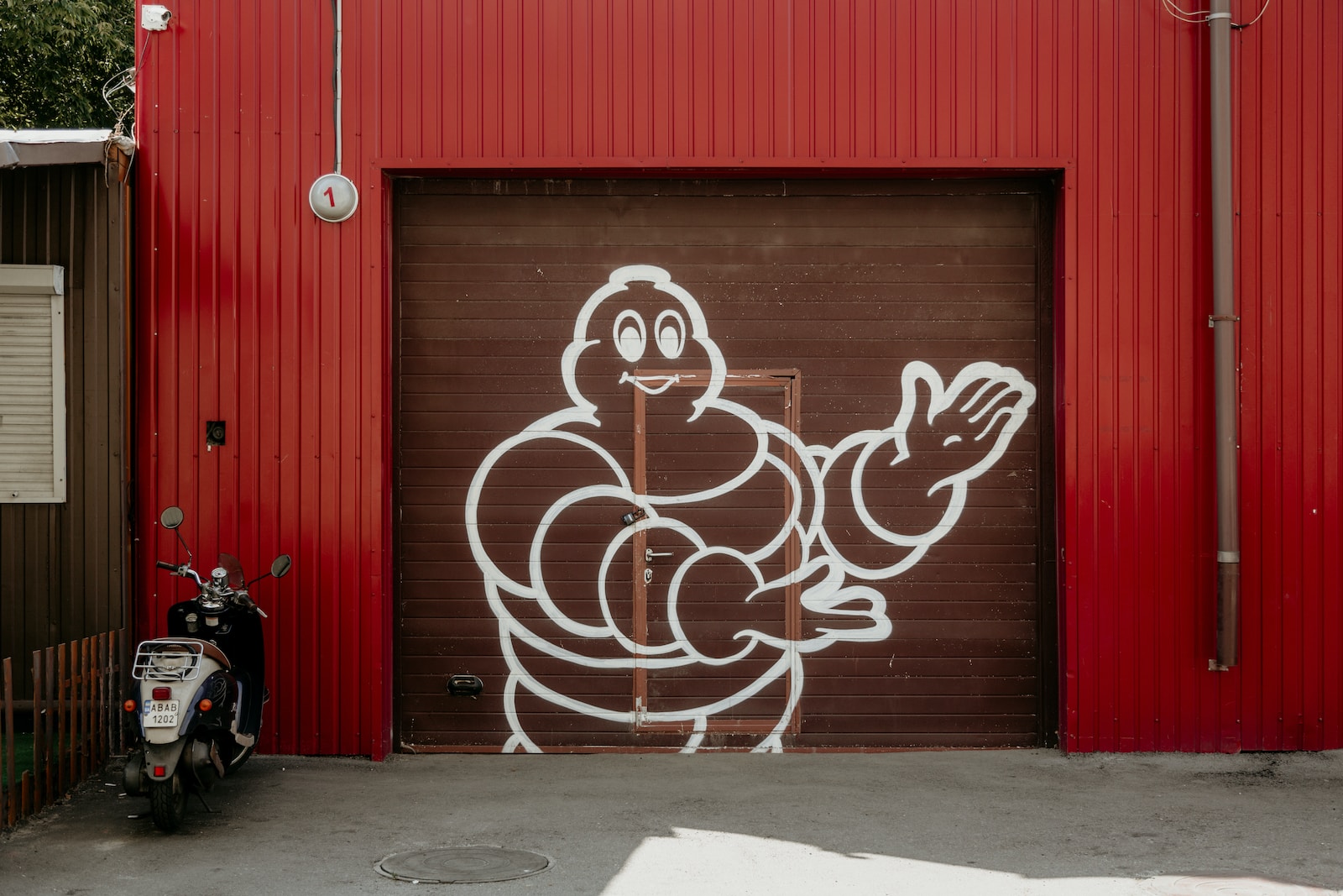 brown metal garage gate