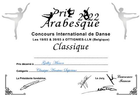 diplome de stage de réthorique